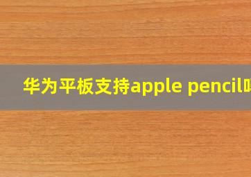 华为平板支持apple pencil吗